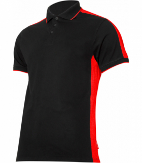 Koszulka polo 190g/m2, czarno-czerwona, "2xl", ce, Lahti Pro L4032105