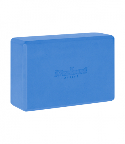 Kostka, klocek do jogi z pianki EVA 120g, niebieska, REBEL ACTIVE Rebel LEC-RBA-3063-BL