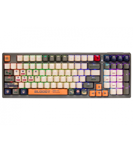 Klawiatura mechaniczna BLOODY S98 USB Aviator (BLMS Red Plus Switches) A4TECH A4TKLA47386