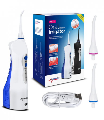 Irygator bezprzewodowy Promedix, dentystyczny, stomatologiczny do zębów, zapasowe końcówki, kolor biały, PR-770 W ProMedix CEN-59437