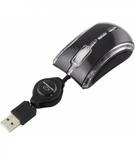 EM109K Mysz Elaneo mini optyczna USB czarna Esperanza ESP-EM109K