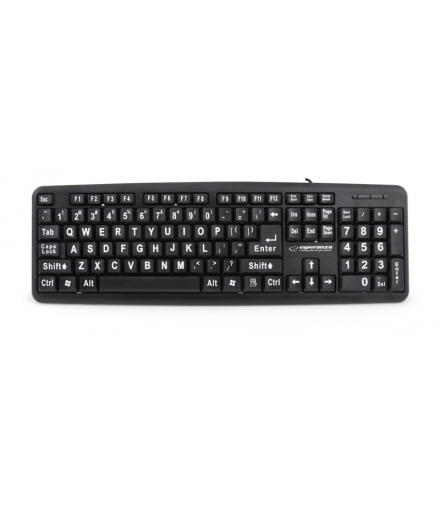 EK129 Klawiatura przewodowa standardowa z dużym nadrukiem USB Florida Esperanza ESP-EK129