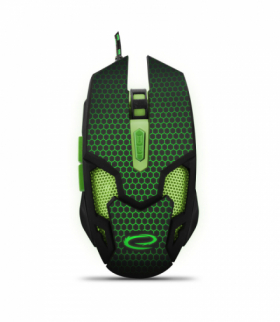 EGM207G Mysz przewodowa dla graczy 6D optyczna USB MX207 Cobra zielona Esperanza ESP-EGM207G
