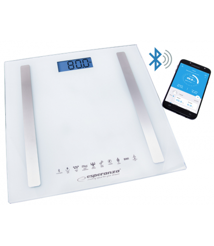 EBS016W cyfrowa waga łazienkowa analityczna 8w1 bt&nbsp;b.fit biała Esperanza ESP-EBS016W