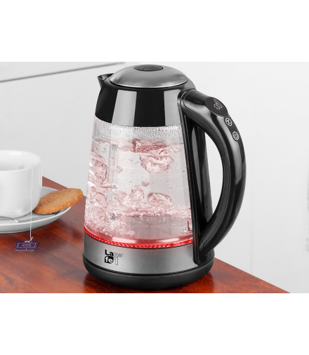 Czajnik szklany z regulacją temperatury 1.7L, 2200W, LumiGlass LAFE LAFCZA46806