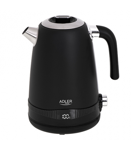 Czajnik metalowy 1,7l z lcd & regulacją temperatury ADLER AD 1295 black