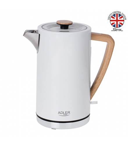 Czajnik metalowy 1,7 l strix ADLER AD 1347 white