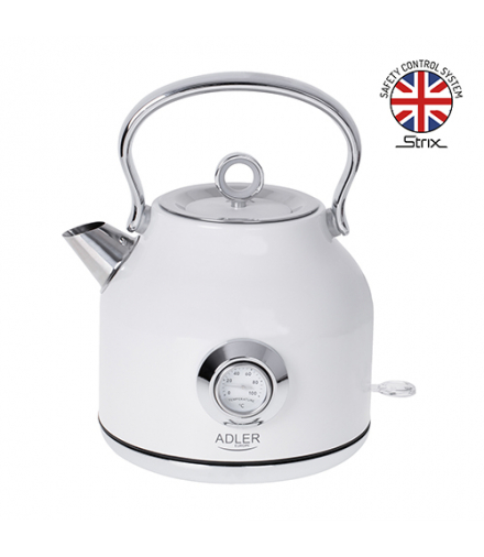 Czajnik elektryczny z termometrem 1,7l strix ADLER AD 1346 white
