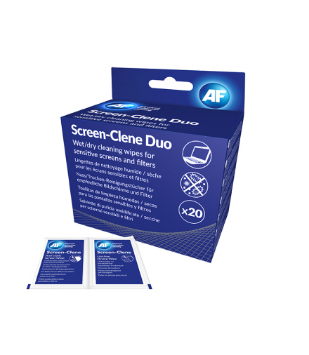 Chusteczki czyszczące SCREEN CLENE DUO DRY & WET 20pairs AF AFASRO01739