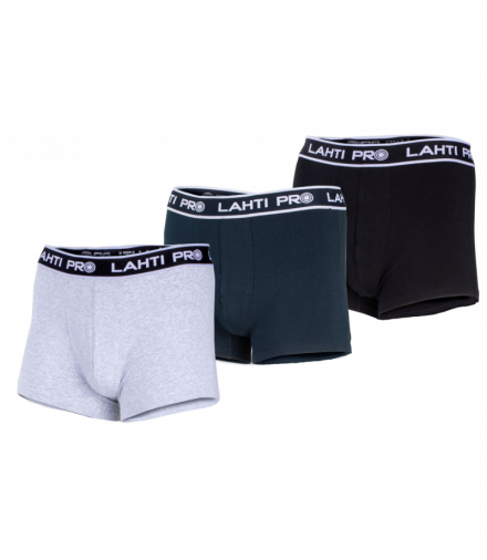 Bokserki męskie czarne, szare, granat., 3 pary, "m", Lahti Pro L4120702