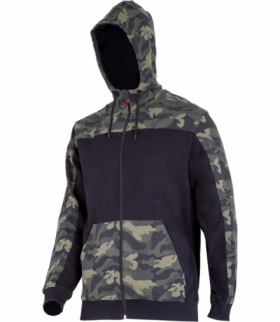 Bluza z kapturem i suwakiem moro ziel.-czar., "3xl",ce,Lahti Pro L4014006