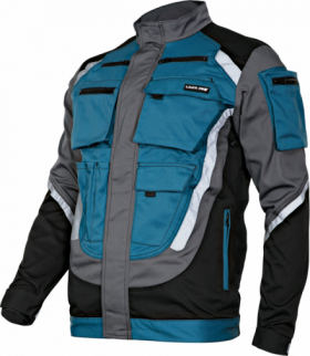 Bluza czarno-szaro-turkusowa z pasami odblaskowymi, "2xl", ce, Lahti Pro L4040305