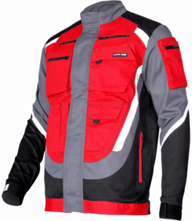 Bluza czarno-szaro-czerwona 100% bawełna z odblaskami, "m", ce, Lahti Pro L4040602