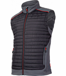 Bezrękawnik ocieplany czarno-szaro-czerwony, "3xl", ce, Lahti Pro L4130706