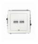 DECO Ładowarka USB podwójna 2xUSB A, 15,5W max., 5V, 3.1A, bez pola opisowego, biały Karlik DCUSBBO-6