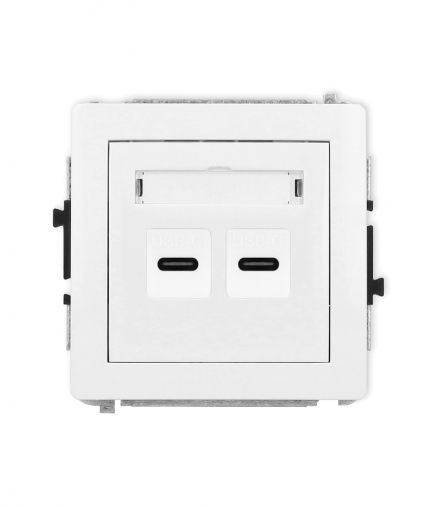 DECO Ładowarka USB podwójna 2xUSB C, 20W max., biały Karlik DCUSB-7