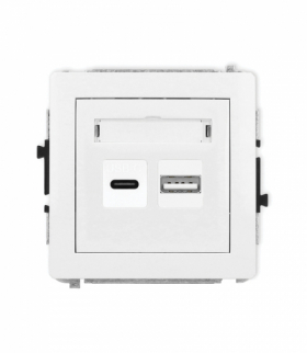 DECO Ładowarka USB podwójna USB C + USB A, 20W max., biały Karlik DCUSB-8