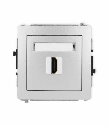DECO Gniazdo HDMI 2.1, 8K, srebrny metalik Karlik 7DHDMI-5