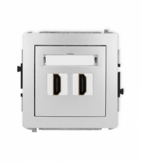 DECO Gniazdo podwójne HDMI 2.1, 8K, srebrny metalik Karlik 7DHDMI-6