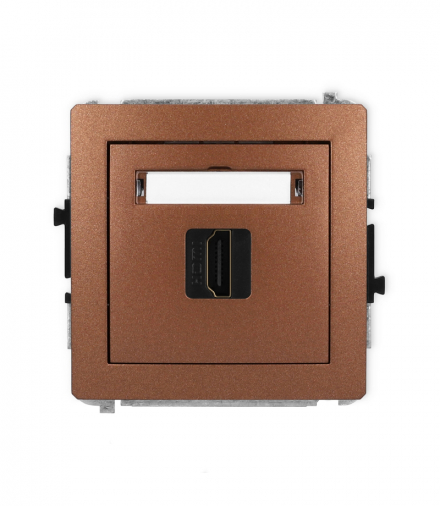 DECO Gniazdo HDMI 2.1, 8K, brązowy metalik Karlik 9DHDMI-5