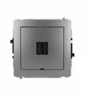 DECO Gniazdo HDMI 2.1, 8K, bez pola opisowego, grafitowy Karlik 11DHDMIBO-5