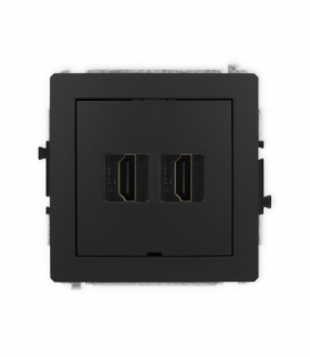 DECO Gniazdo podwójne HDMI 2.1, 8K, bez pola opisowego, czarny mat Karlik 12DHDMIBO-6