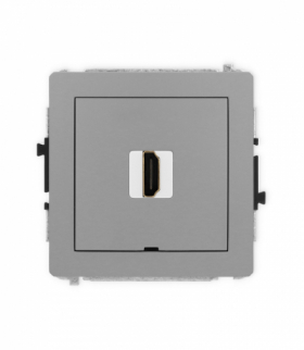 DECO Gniazdo HDMI 2.1, 8K, bez pola opisowego, szary mat Karlik 27DHDMIBO-5