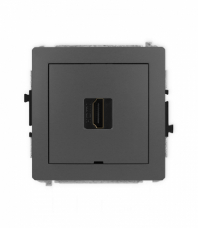 DECO Gniazdo HDMI 2.1, 8K, bez pola opisowego, grafitowy mat Karlik 28DHDMIBO-5