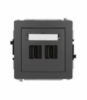 DECO Gniazdo podwójne HDMI 2.1, 8K, grafitowy mat Karlik 28DHDMI-6