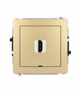 DECO Gniazdo HDMI 2.1, 8K, bez pola opisowego, złoty Karlik 29DHDMIBO-5