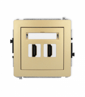 DECO Gniazdo podwójne HDMI 2.1, 8K, złoty Karlik 29DHDMI-6
