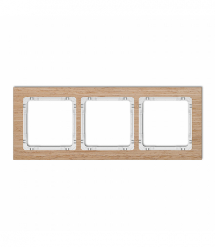 DECO Ramka uniwersalna potrójna - efekt drewna (ramka dąb, spód biały), efekt dębu Karlik DRD-3I