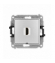 ICON Gniazdo HDMI 2.1, 8K, bez pola opisowego, srebrny metalik Karlik 7IHDMIBO-5