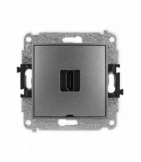 ICON Gniazdo HDMI 2.1, 8K, bez pola opisowego, grafitowy Karlik 11IHDMIBO-5