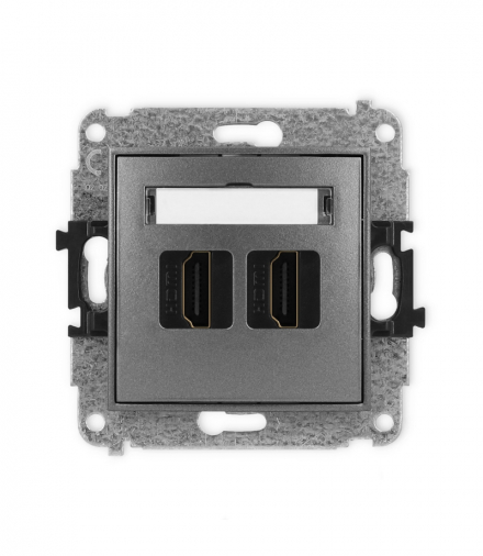 ICON Gniazdo podwójne HDMI 2.1, 8K, grafitowy Karlik 11IHDMI-6