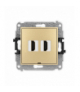 ICON Gniazdo podwójne HDMI 2.1, 8K, bez pola opisowego, złoty Karlik 29IHDMIBO-6