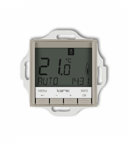 ICON Regulator temperatury, uniwersalny, elektroniczny, tygodniowy (podświetlenie białe), taupe Karlik 60IRT-3.1