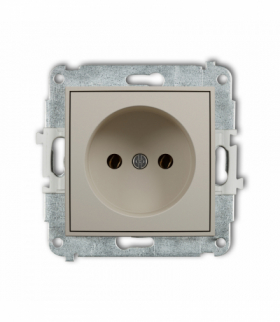 ICON Gniazdo pojedyncze bez uziemienia 2P (bez przesłon torów prądowych), taupe Karlik 60IGP-1