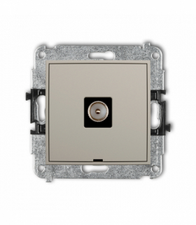 ICON Gniazdo antenowe pojedyncze TV, bez pola opisowego, taupe Karlik 60IGTVBO-1