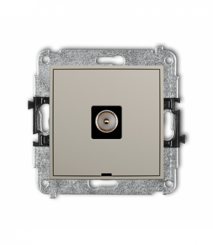 ICON Gniazdo antenowe pojedyncze TV, bez pola opisowego, taupe Karlik 60IGTVBO-1