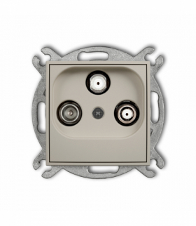 ICON Gniazdo abonenckie 2 wyjścia SAT + TV, taupe Karlik 60IGSN