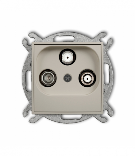 ICON Gniazdo abonenckie 2 wyjścia SAT + TV, taupe Karlik 60IGSN