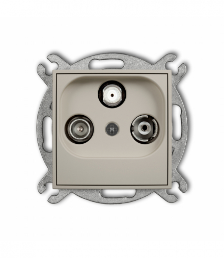 ICON Gniazdo abonenckie RTV-SAT przelotowe 10dB, taupe Karlik 60IGSP