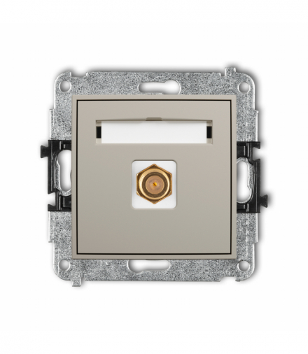 ICON Gniazdo antenowe pojedyncze typu F (SAT) pozłacany, taupe Karlik 60IGF-1.1