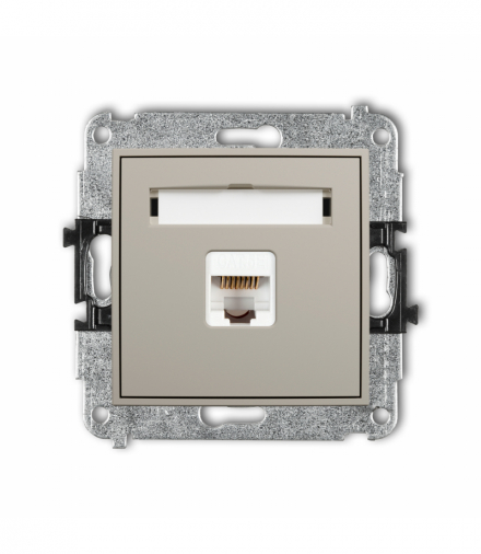 ICON Gniazdo komputerowe pojedyncze 1xRJ45, kat. 5e, 8-stykowy, taupe Karlik 60IGK-1