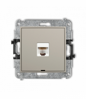 ICON Gniazdo komputerowe pojedyncze 1xRJ45, kat. 5e, 8-stykowy, bez pola opisowego, taupe Karlik 60IGKBO-1