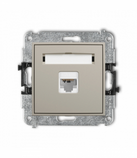 ICON Gniazdo komputerowe pojedyncze 1xRJ45, kat. 6, 8-stykowy, taupe Karlik 60IGK-3