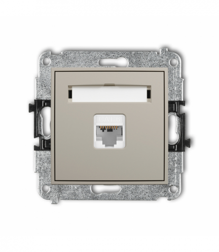 ICON Gniazdo komputerowe pojedyncze 1xRJ45, kat. 6, 8-stykowy, taupe Karlik 60IGK-3