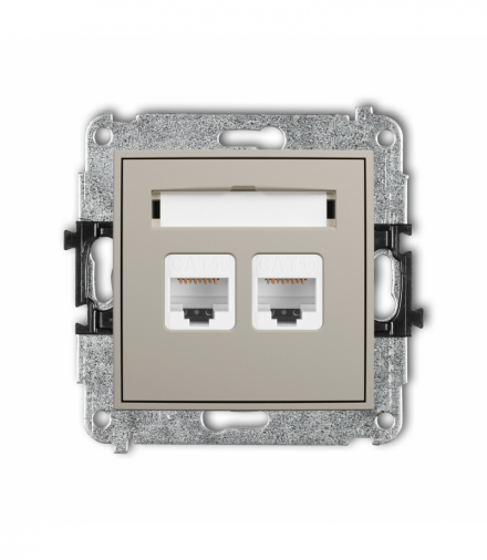 ICON Gniazdo komputerowe podwójne 2xRJ45, kat. 5e, 8-stykowy, taupe Karlik 60IGK-2