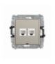 ICON Gniazdo komputerowe podwójne 2xRJ45, kat. 5e, 8-stykowy, bez pola opisowego, taupe Karlik 60IGKBO-2